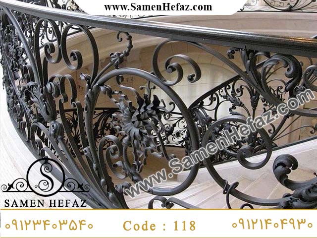 نرده راه پله ترکیبی فرفورژه دوبلکس