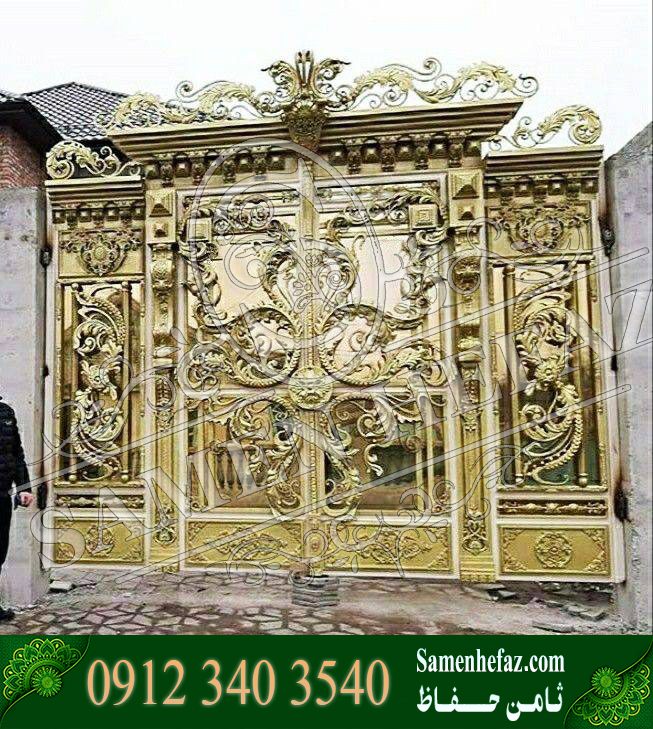 درب فرفورژه سفید طلایی